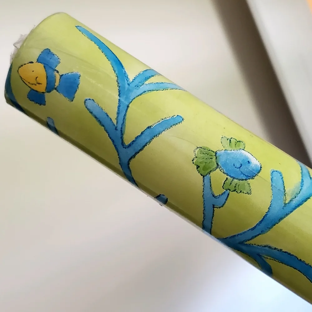 Vintage Norwall 3 Rolls 55.7sq.ft. Each, Lime/Blue Ocean Fish Wallpaper, NWT
